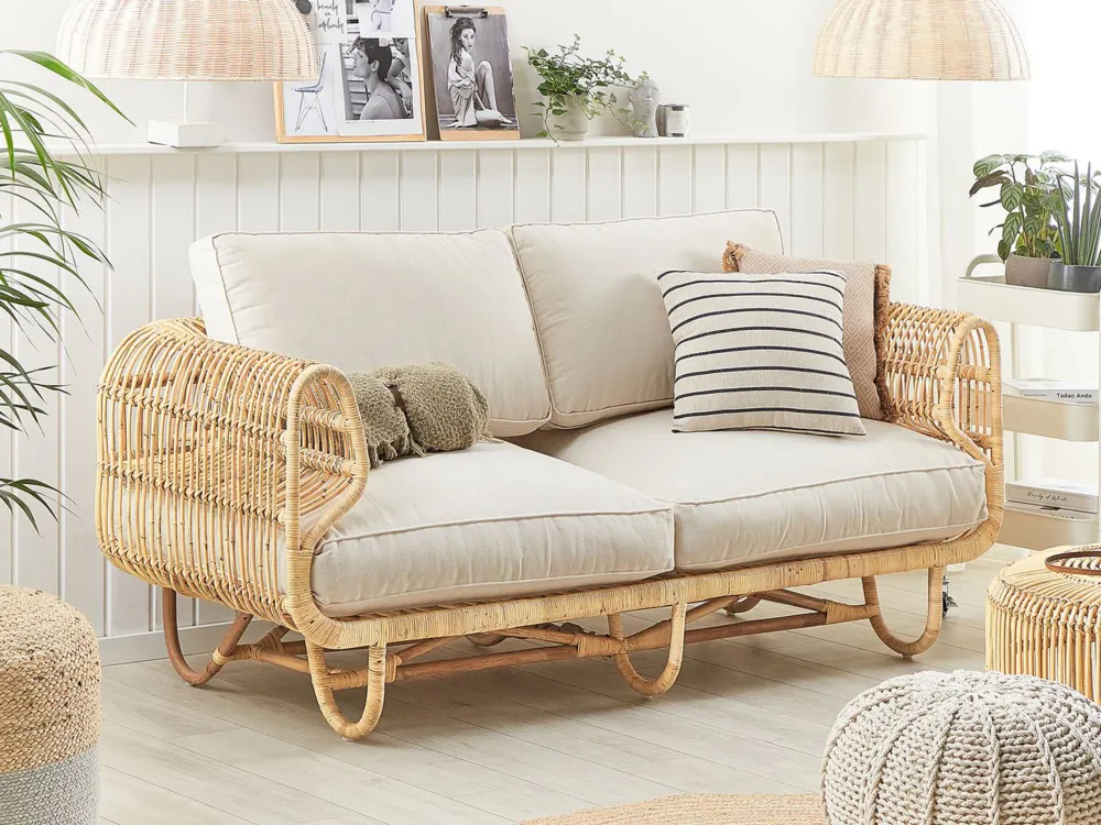Divano da giardino DOLCEDO Rattan Camoscio