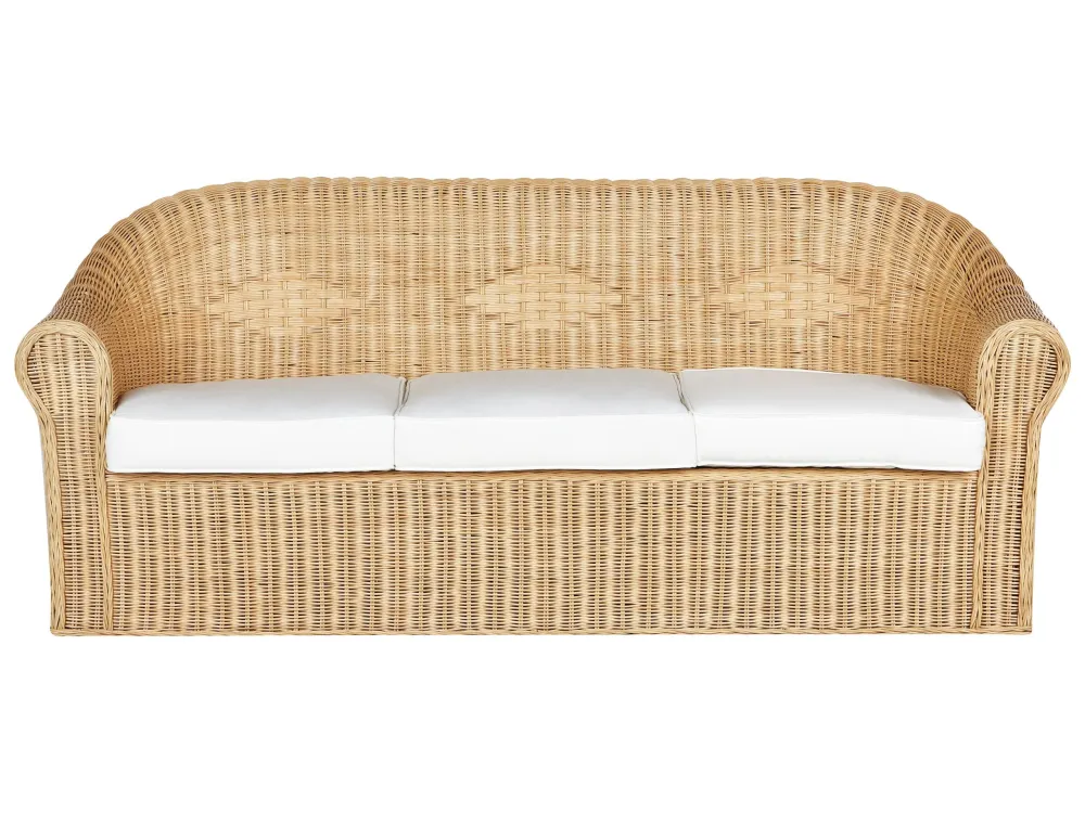 Divano da giardino LIVADEIA Rattan Naturale | Pieghevole e Leggera