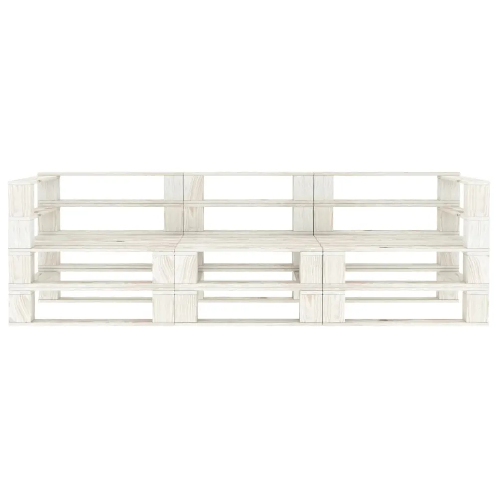 Divano da Giardino Pallet 3 Posti Bianco Legno | Pieghevole e Leggera