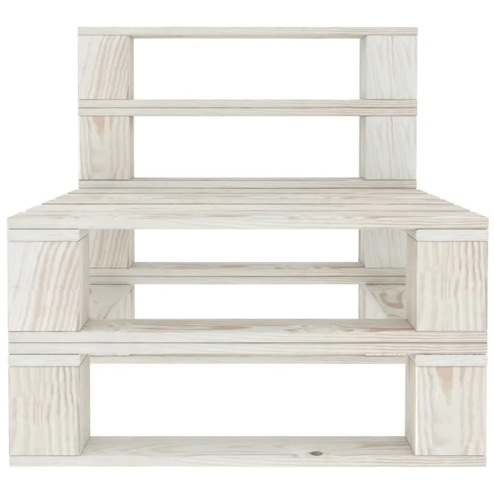 Divano da Giardino Pallet 3 Posti Bianco Legno | Pieghevole e Leggera