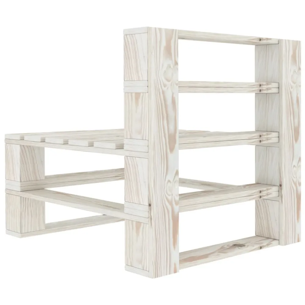 Divano da Giardino Pallet 3 Posti Bianco Legno | Pieghevole e Leggera