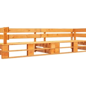 Divano da giardino pallet 2 posti, legno marrone miele Legno Massello