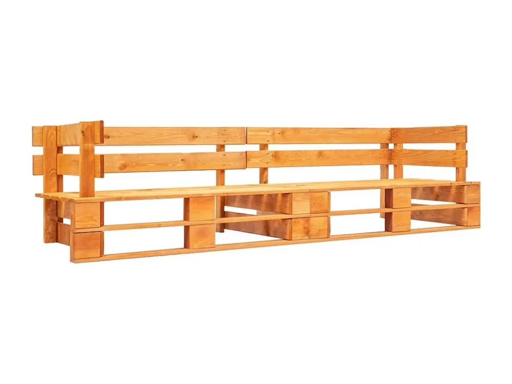 Divano da giardino pallet 2 posti, legno marrone miele Legno Massello