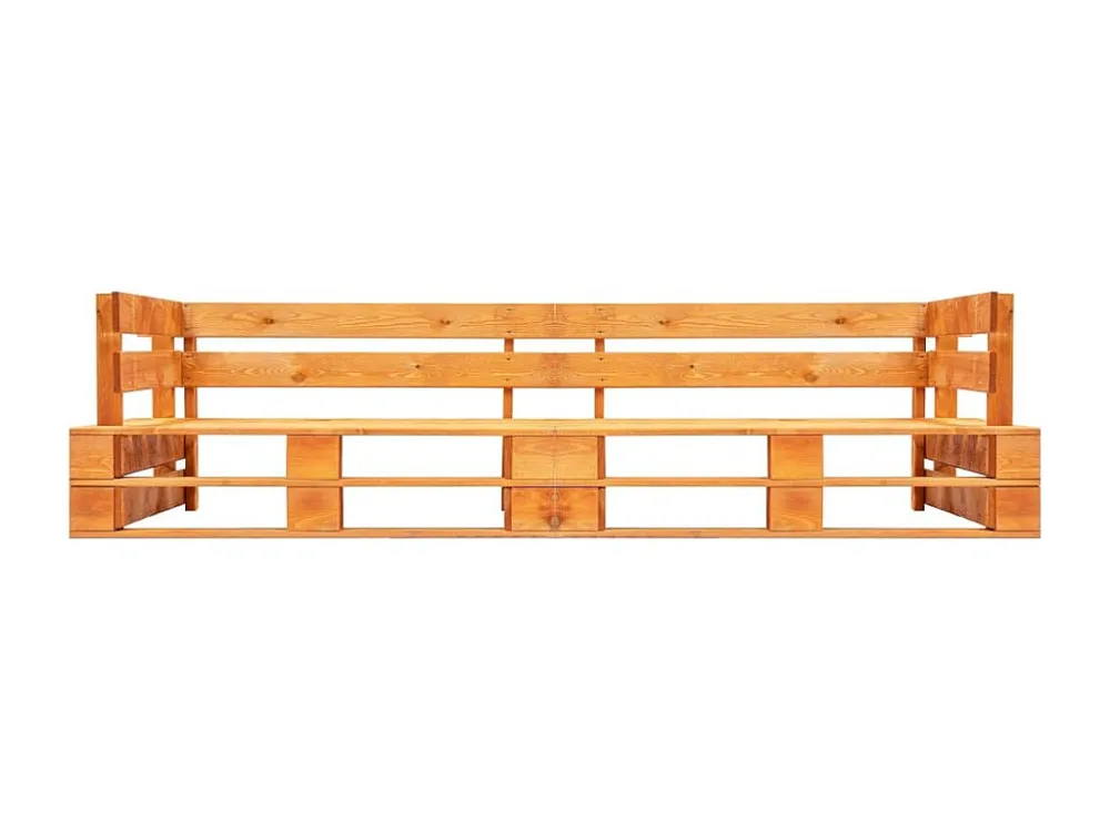 Divano da giardino pallet 2 posti, legno marrone miele Legno Massello