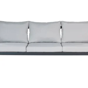 Divano da giardino 3 posti alluminio grigio trasparente KIATO