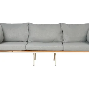 Divano da giardino 3 posti grigio SENISE con Rivestimento Tessuto
