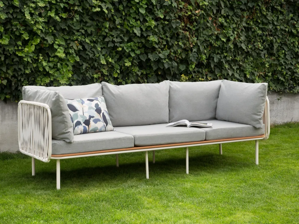 Divano da giardino 3 posti grigio SENISE per Relax all'Aperto