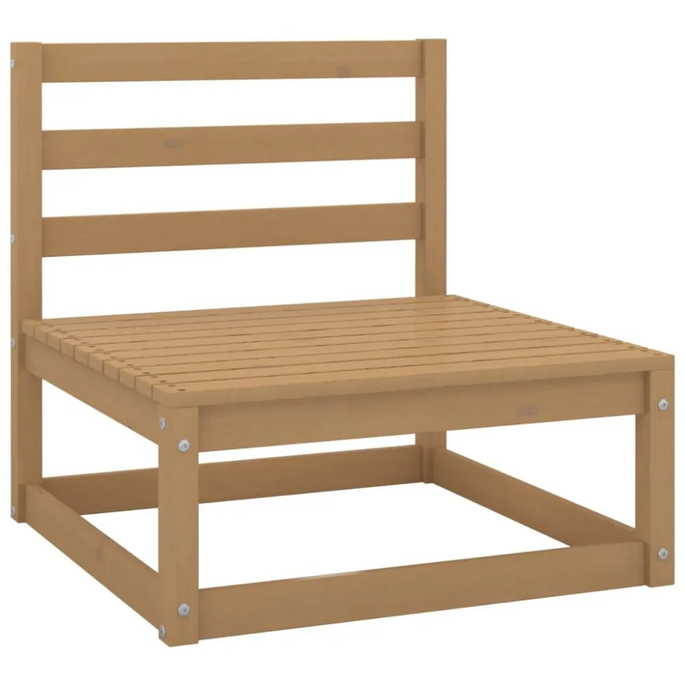 Divano da Giardino 4 Posti Marrone Ambra Legno Massello di Pino Colori Vivaci