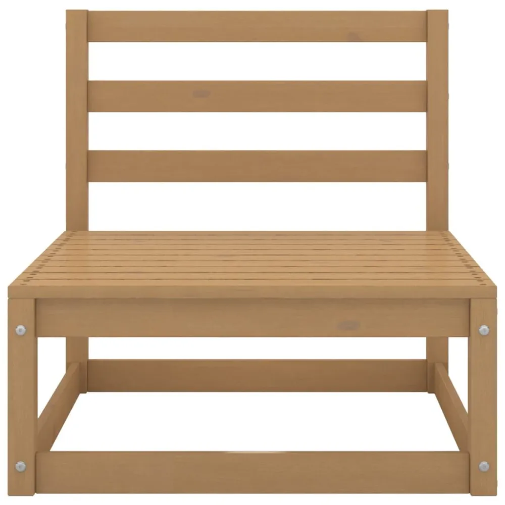 Divano da Giardino 4 Posti Marrone Ambra Legno Massello di Pino Colori Vivaci