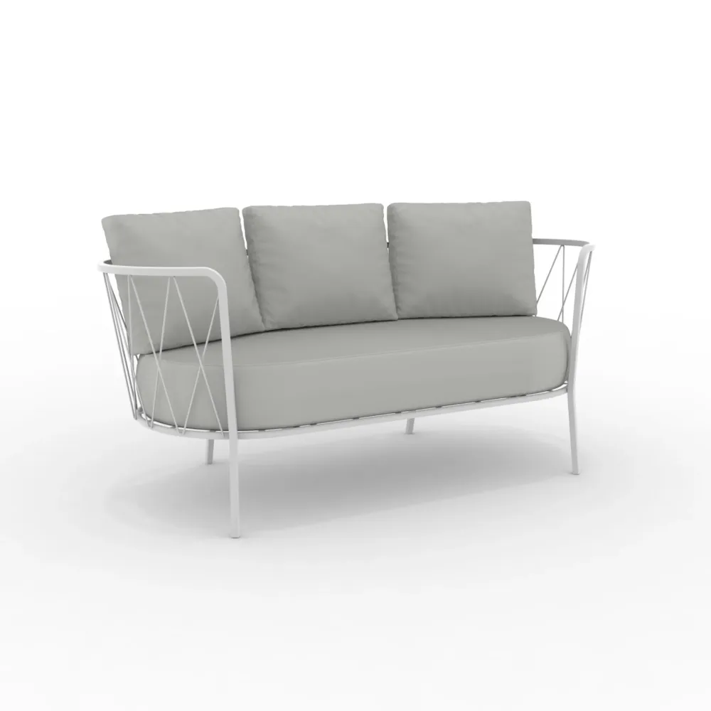 Divano da giardino 2 posti metallo zincato "Daisy13" sedia lounge cm 160x73 71h Materiale Alluminio Anodizzato