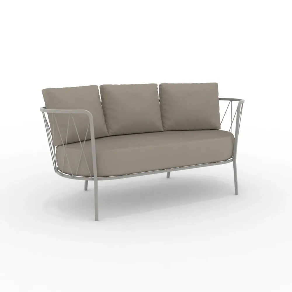 Divano da giardino 2 posti metallo zincato "Daisy13" sedia lounge cm 160x73 71h Materiale Alluminio Anodizzato