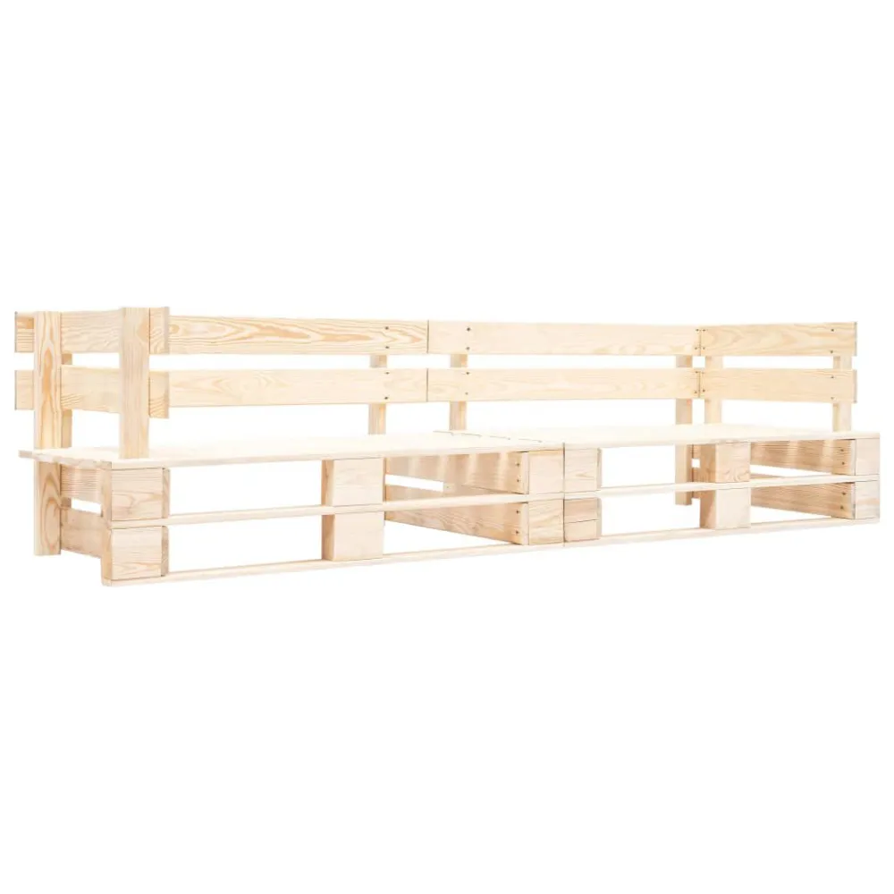 Divano da Giardino 2 Posti su Pallet Naturale Legno per Giardino e Spiaggia