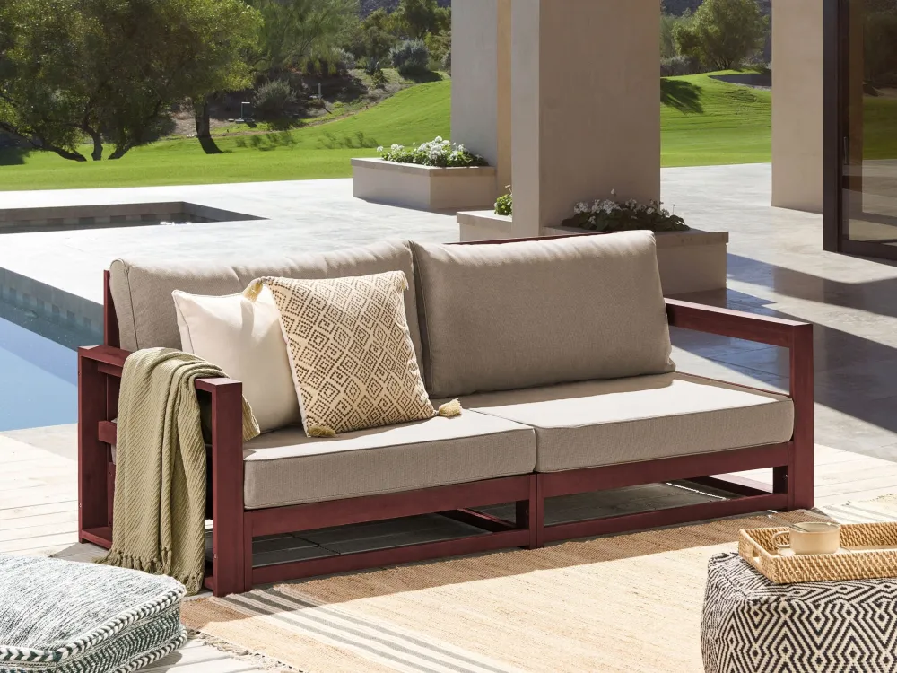Divano da giardino TIMOR Legno d'acacia certificato FSC® Rosso cupo