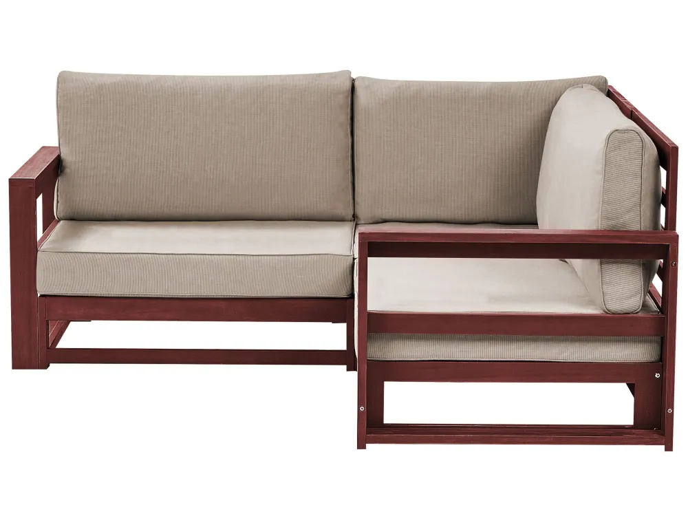 Divano da giardino TIMOR Legno d'acacia Rosso cupo Reversibile con Schienale Regolabile