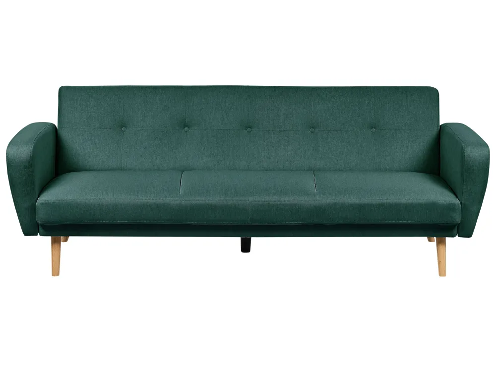 Divano letto 3 posti tessuto verde fosco FLORLI