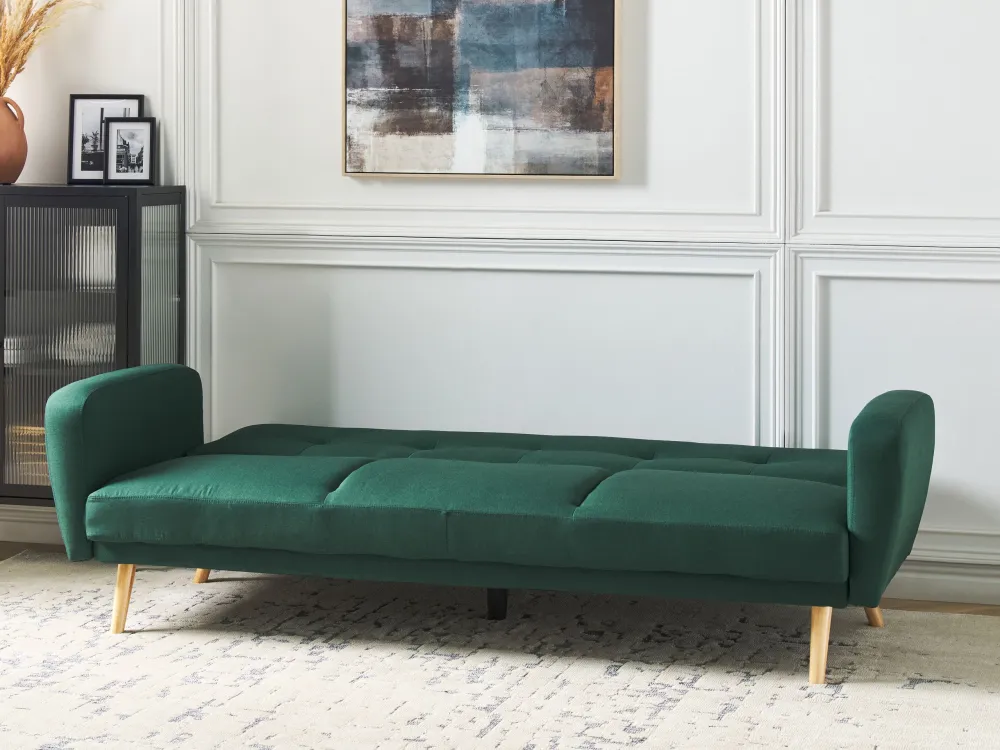 Divano letto 3 posti tessuto verde fosco FLORLI