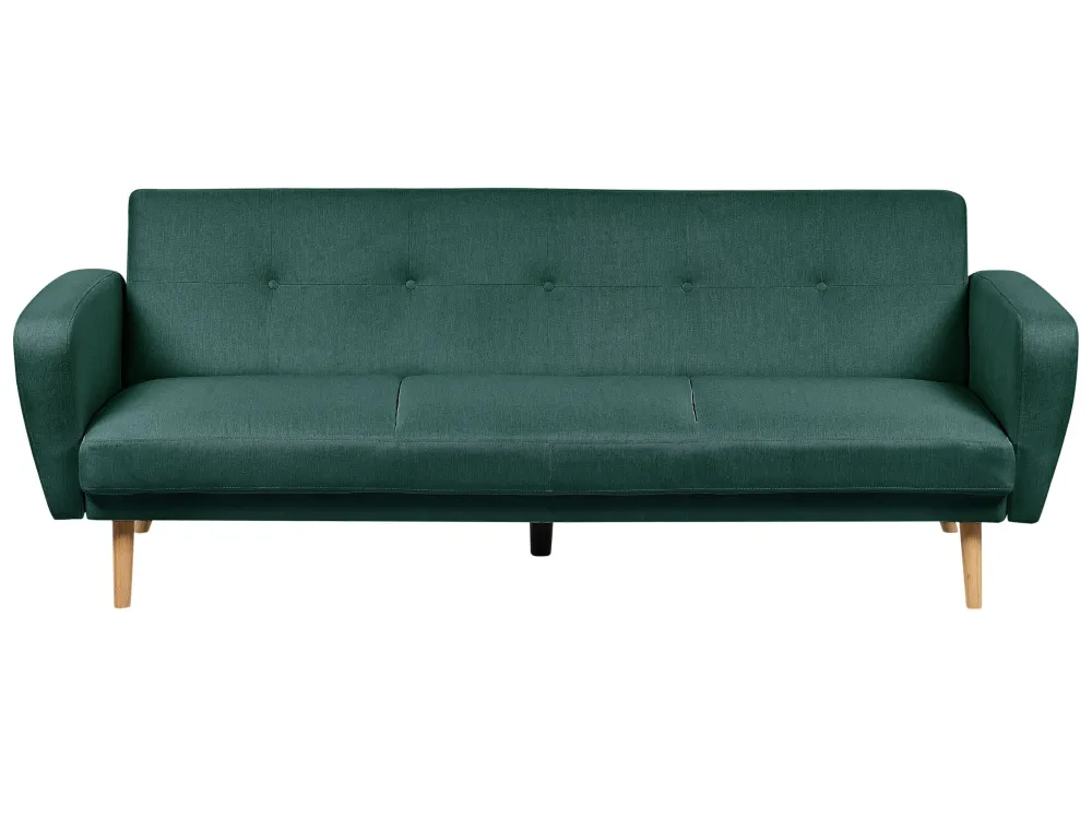 Divano letto 3 posti tessuto verde fosco FLORLI