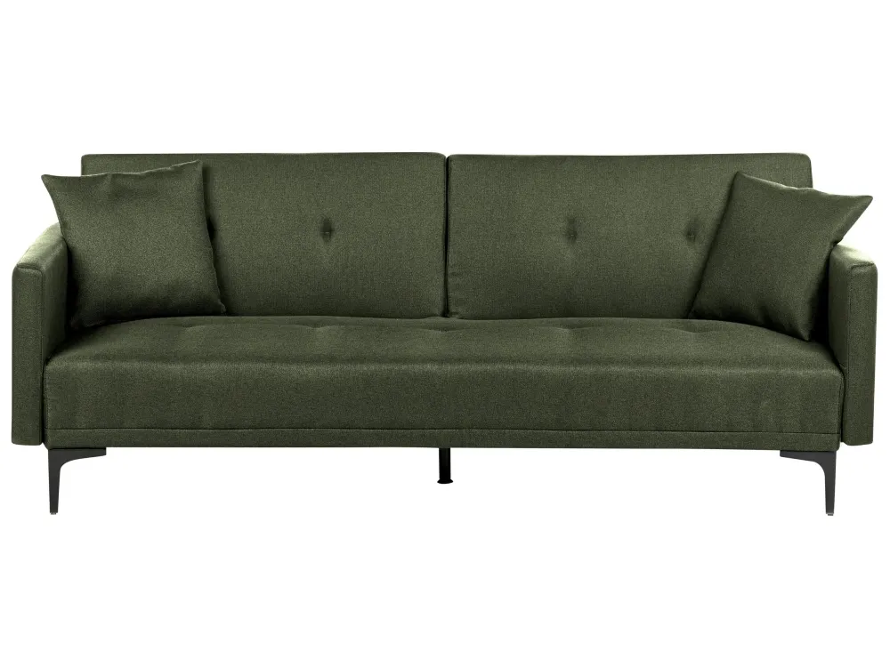 Divano letto.3 posti tessuto verde nero LUCAN Easy Storage