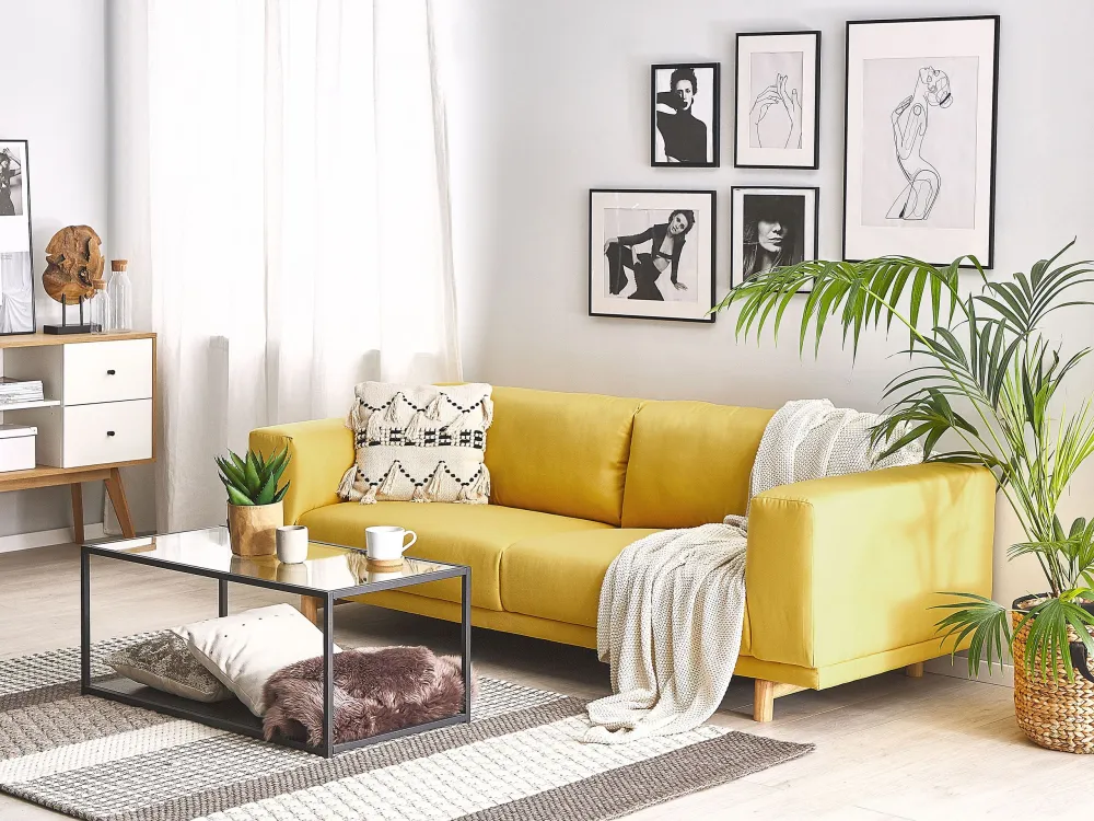 Divano 3 posti color giallo NIVALA per Relax all'Aperto