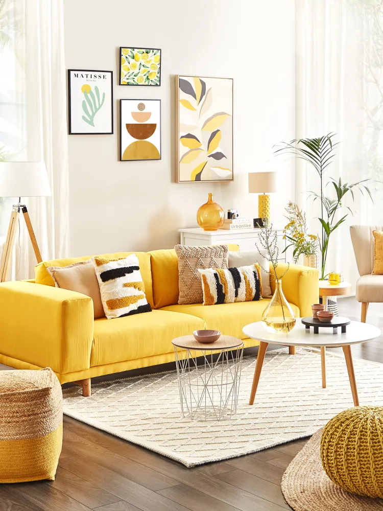Divano 3 posti color giallo NIVALA per Relax all'Aperto