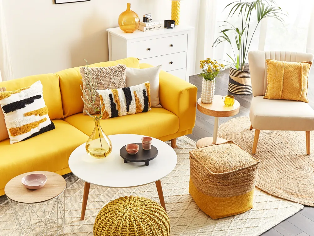 Divano 3 posti color giallo NIVALA per Relax all'Aperto