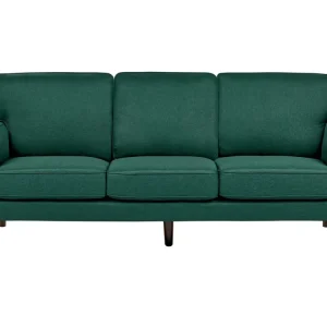 Divano 3 posti tessuto verde tenebroso LOKKA - Impermeabile e UV Resistente
