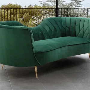 Divano 3 posti velluto charme verde fosco ADELE