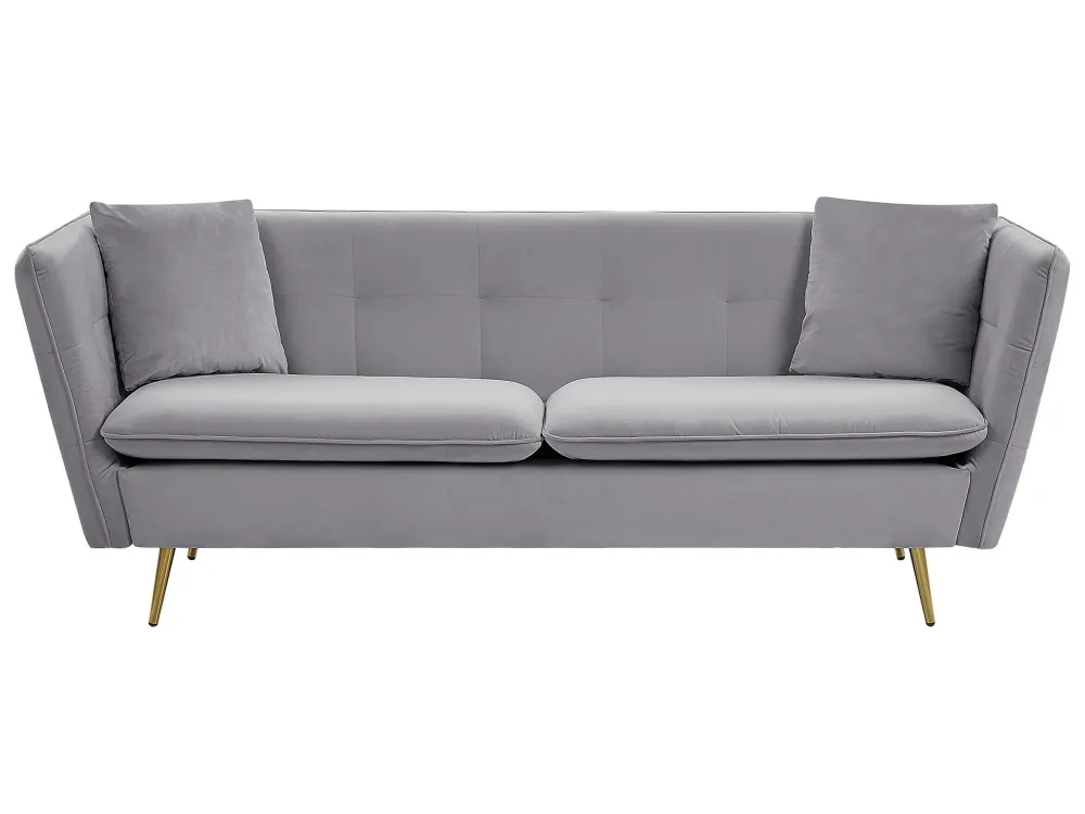 Divano 3 posti di velluto grigio FREDERICA Easy Storage