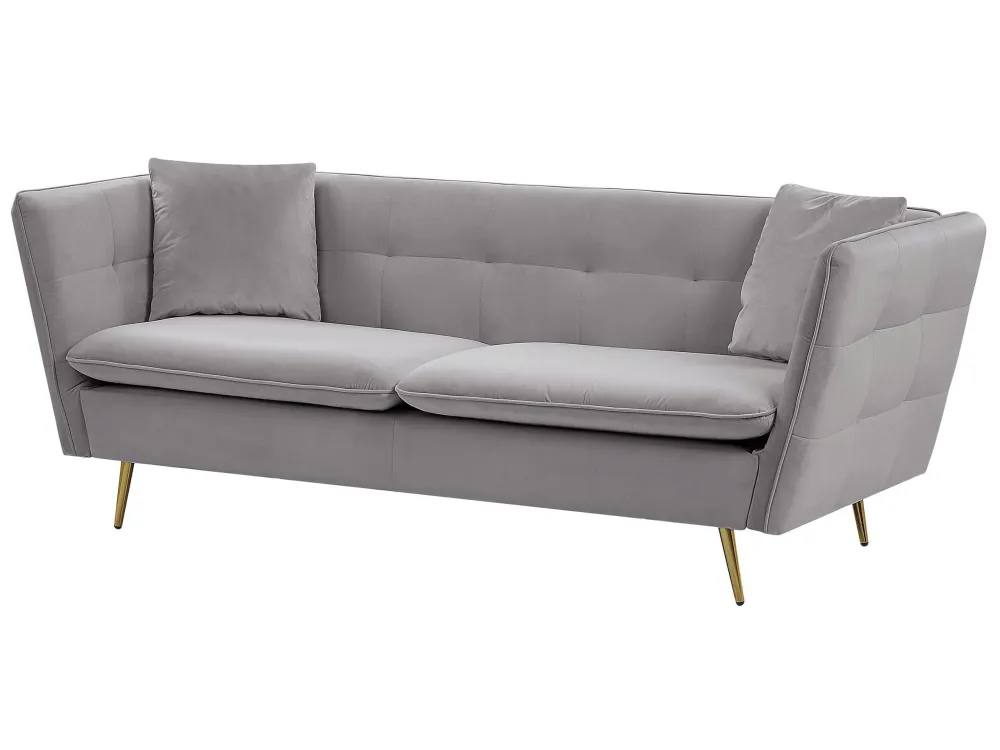 Divano 3 posti di velluto grigio FREDERICA Easy Storage