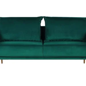 Divano 3 posti velluto verde smeraldo e oro MAURA Materiale Alluminio Anodizzato