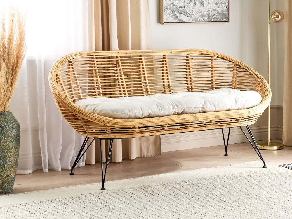 Panca Dondolo Divano da giardino MARATEA Rattan Naturale