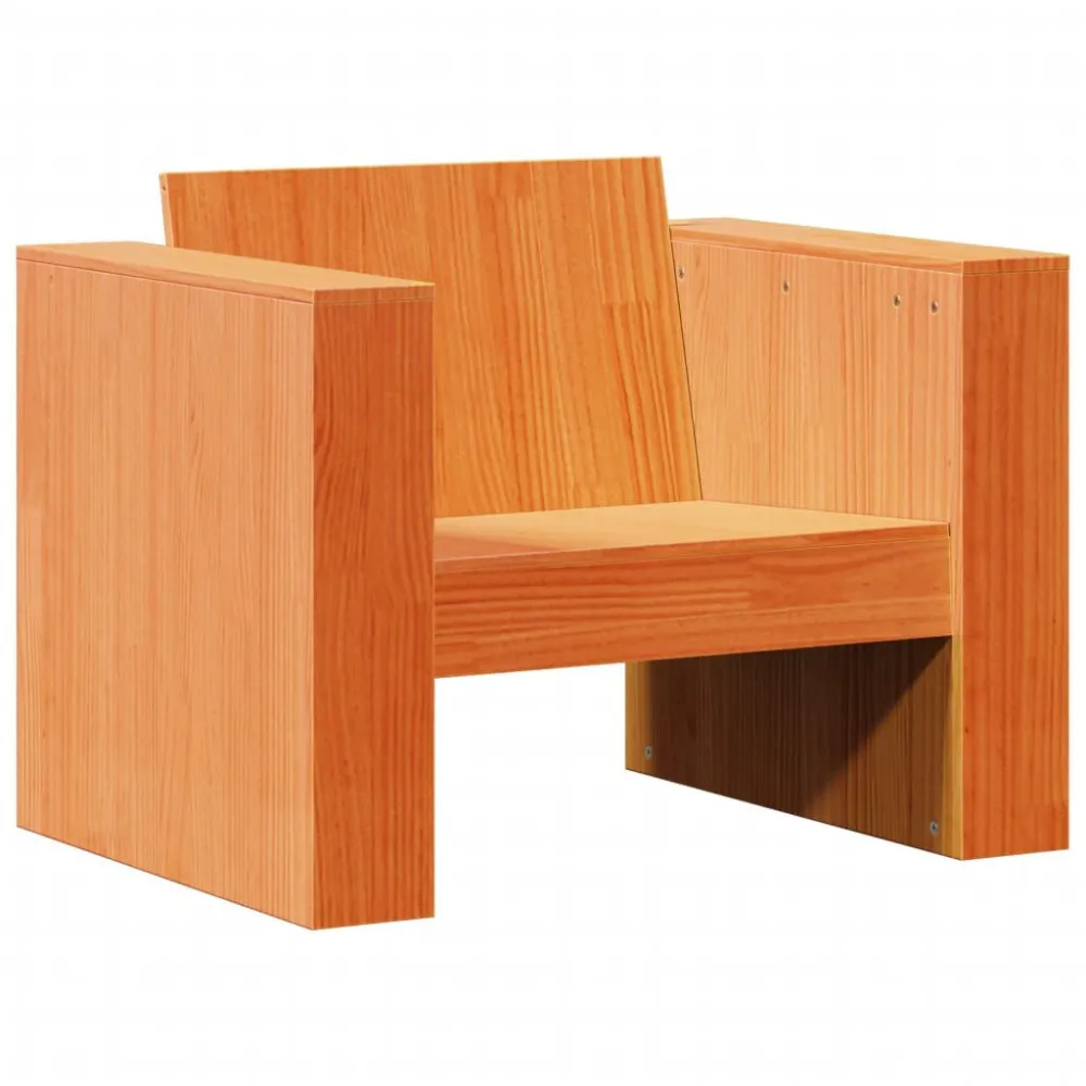 Panca Dondolo Divano da Giardino Marrone Cera 79x60x62 cm Legno Massello Pino
