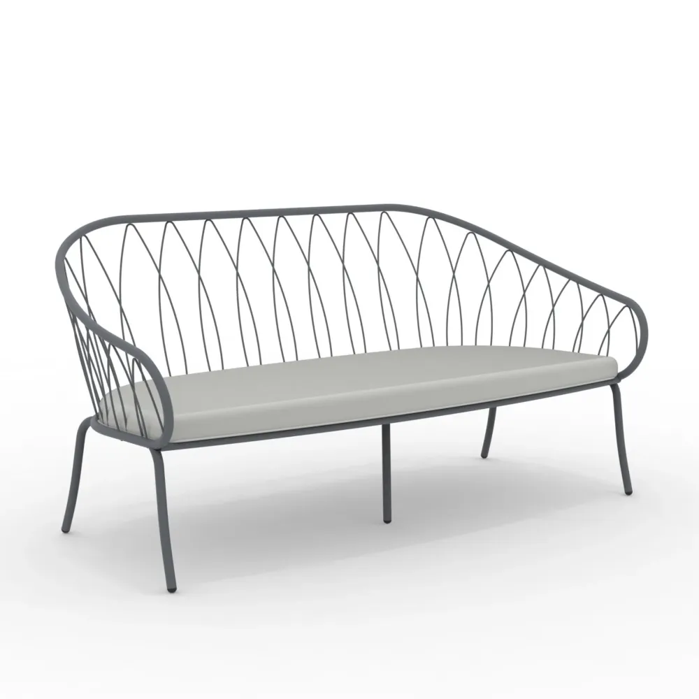 Panca Dondolo Divano da giardino metallo "Flora" panca lounge impilabile cm 160x78 75h