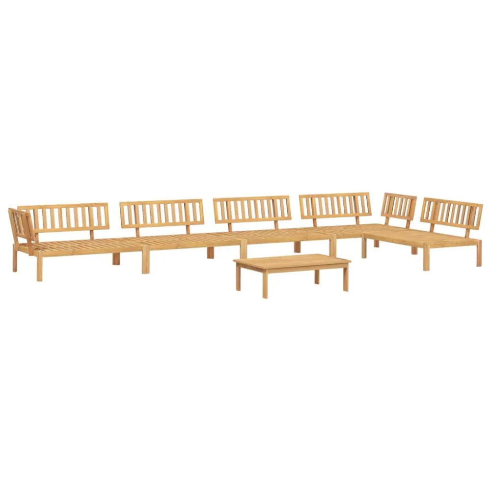 Panca Dondolo Set Divano Pallet da Giardino 6 pz Legno Massello di Acacia