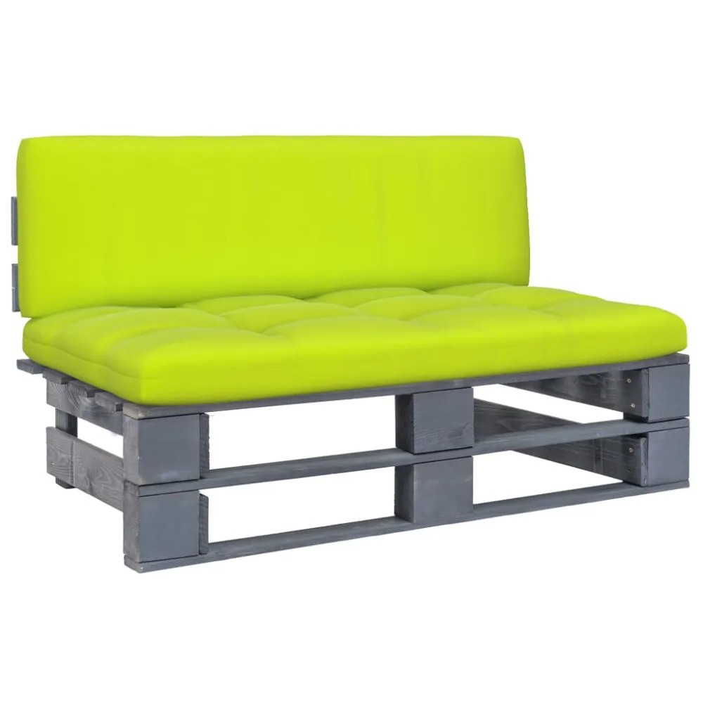 Poltrona Dondolo Divano Centrale da Giardino Pallet Legno Pino Impregnato Grigio