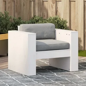 Poltrona Dondolo Divano da giardino bianco 79x60x62 cm legno di pino massiccio