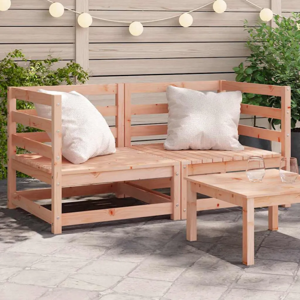Pouf Portaoggetti Divani Angolari Giardino 2pz 70x70x67cm Legno Massello Douglas