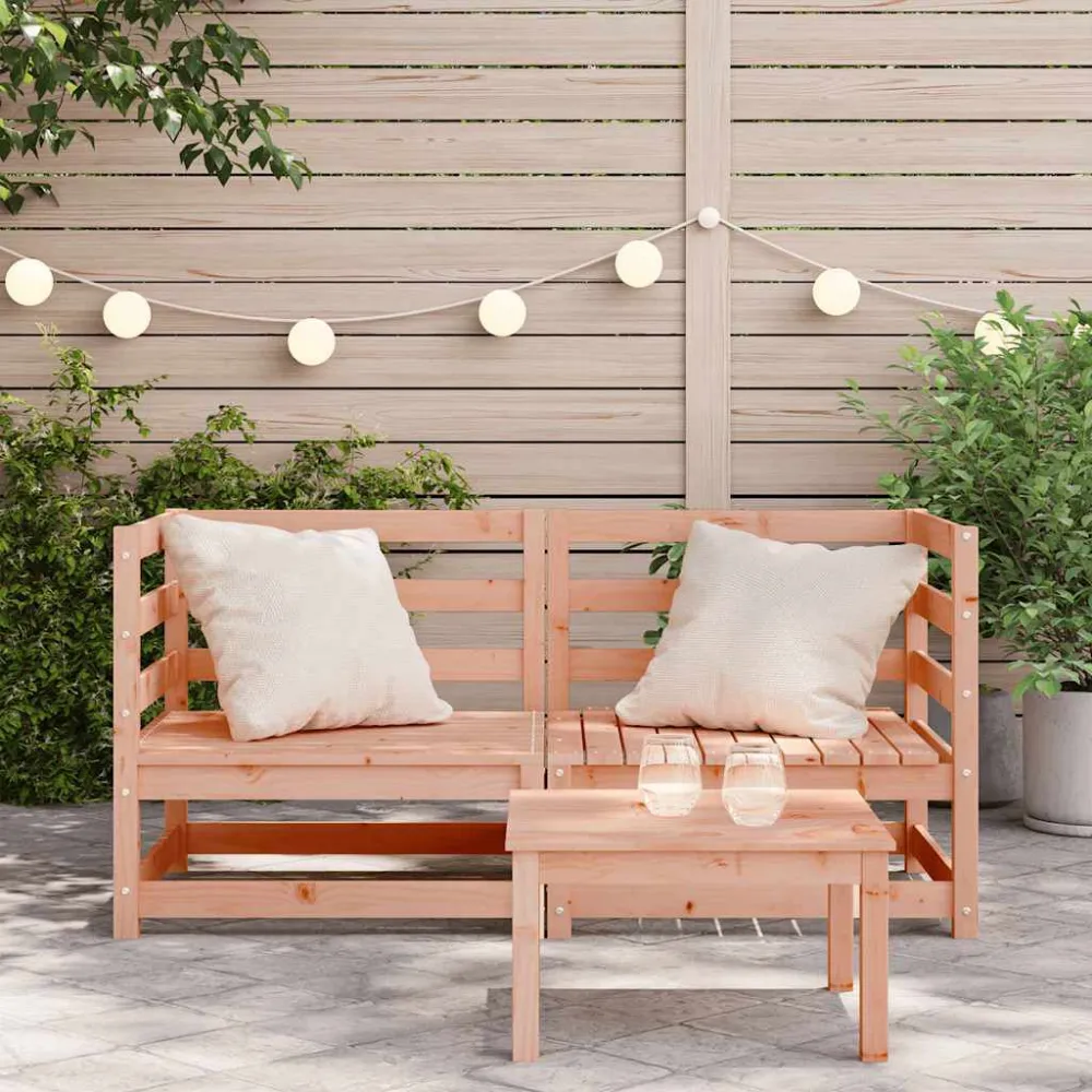 Pouf Portaoggetti Divani Angolari Giardino 2pz 70x70x67cm Legno Massello Douglas