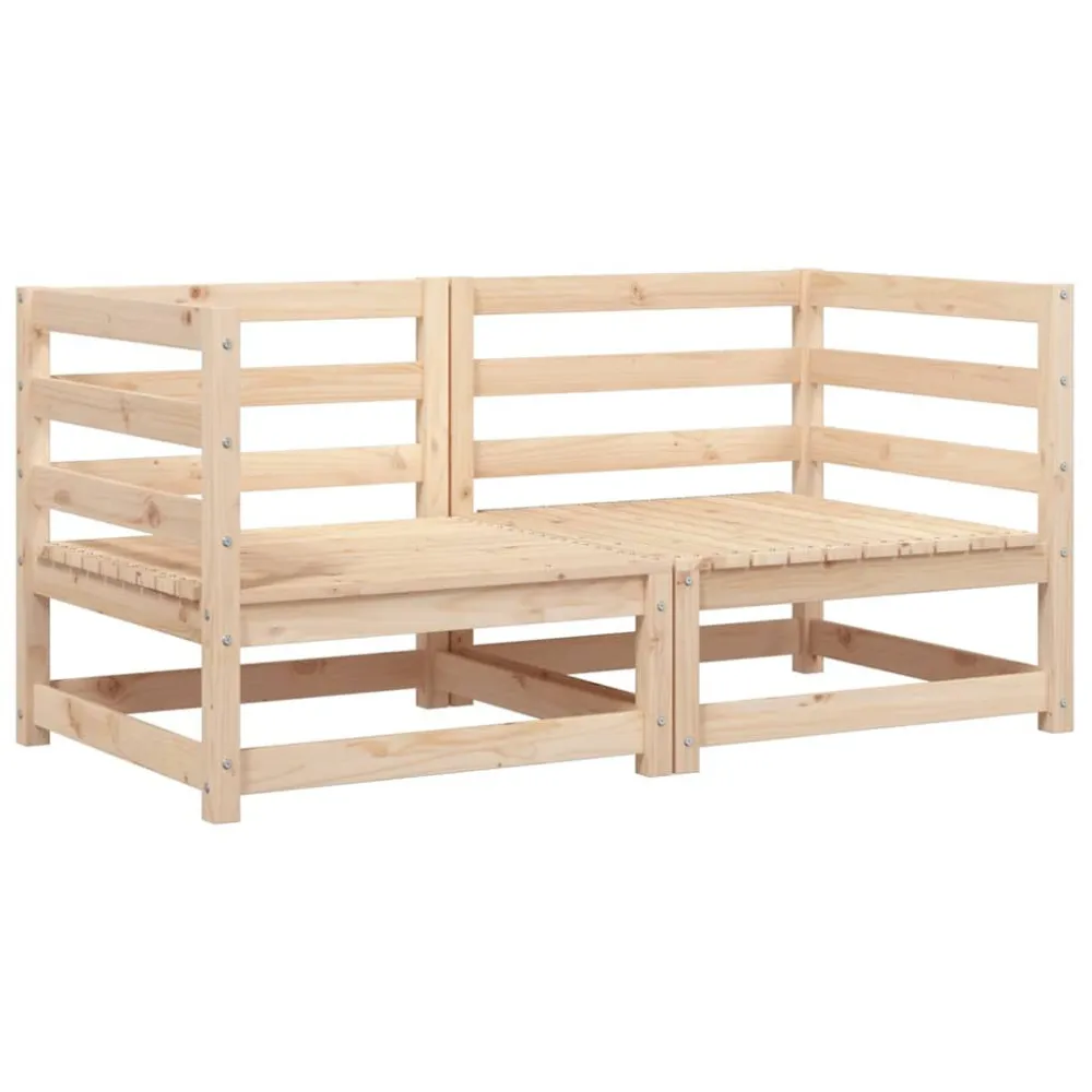 Pouf Portaoggetti Divani Angolari da Giardino 2pz 70x70x67cm Legno Massello Pino