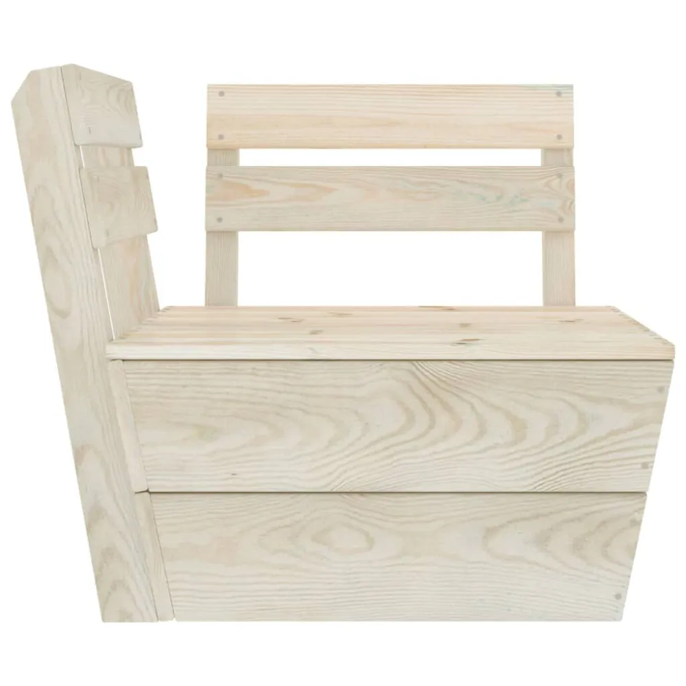 Pouf Portaoggetti Divano da Giardino 3 Posti su Pallet Legno Abete Impregnato