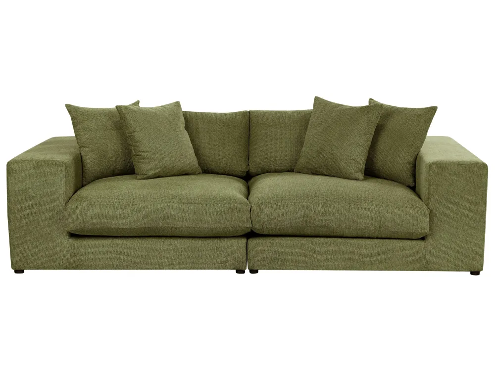Pouf Portaoggetti Divano 3 posti tessuto verde GLORVIKA II