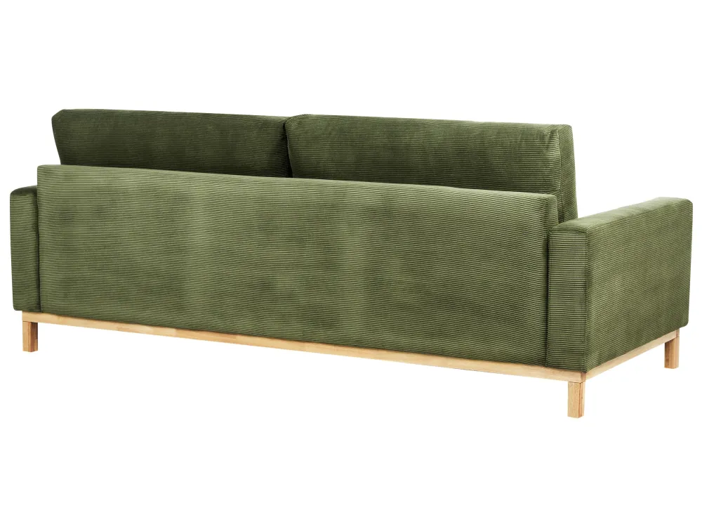 Pouf Portaoggetti Divano velluto coste verde 3 posti SIGGARD