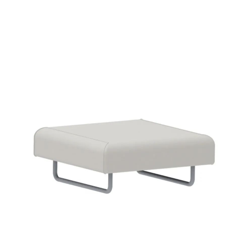 Pouf Portaoggetti Modulo singolo divano imbottito "Santa Fe" metallo da giardino cm 90x90 70h