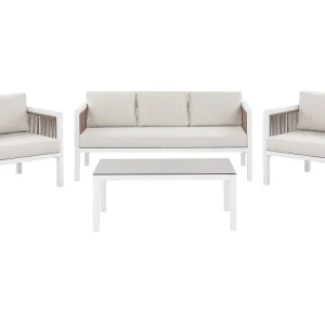 Pouf Portaoggetti Set di divani BORELLO Alluminio Bianco
