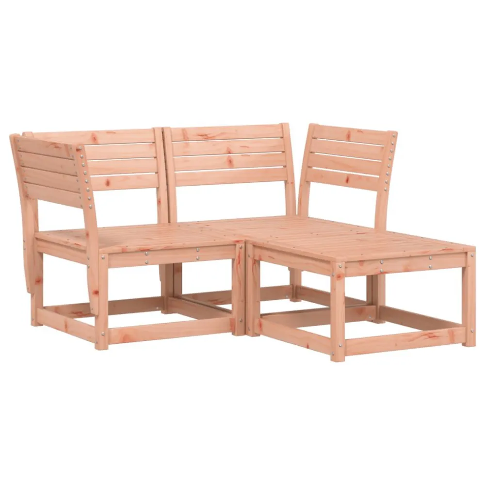 Pouf Portaoggetti Set Divani da Giardino 3 pz Legno Massello di Douglas