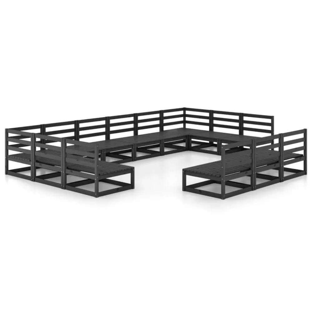 Pouf Portaoggetti Set Divani da Giardino 13 pz Legno Massello di Pino