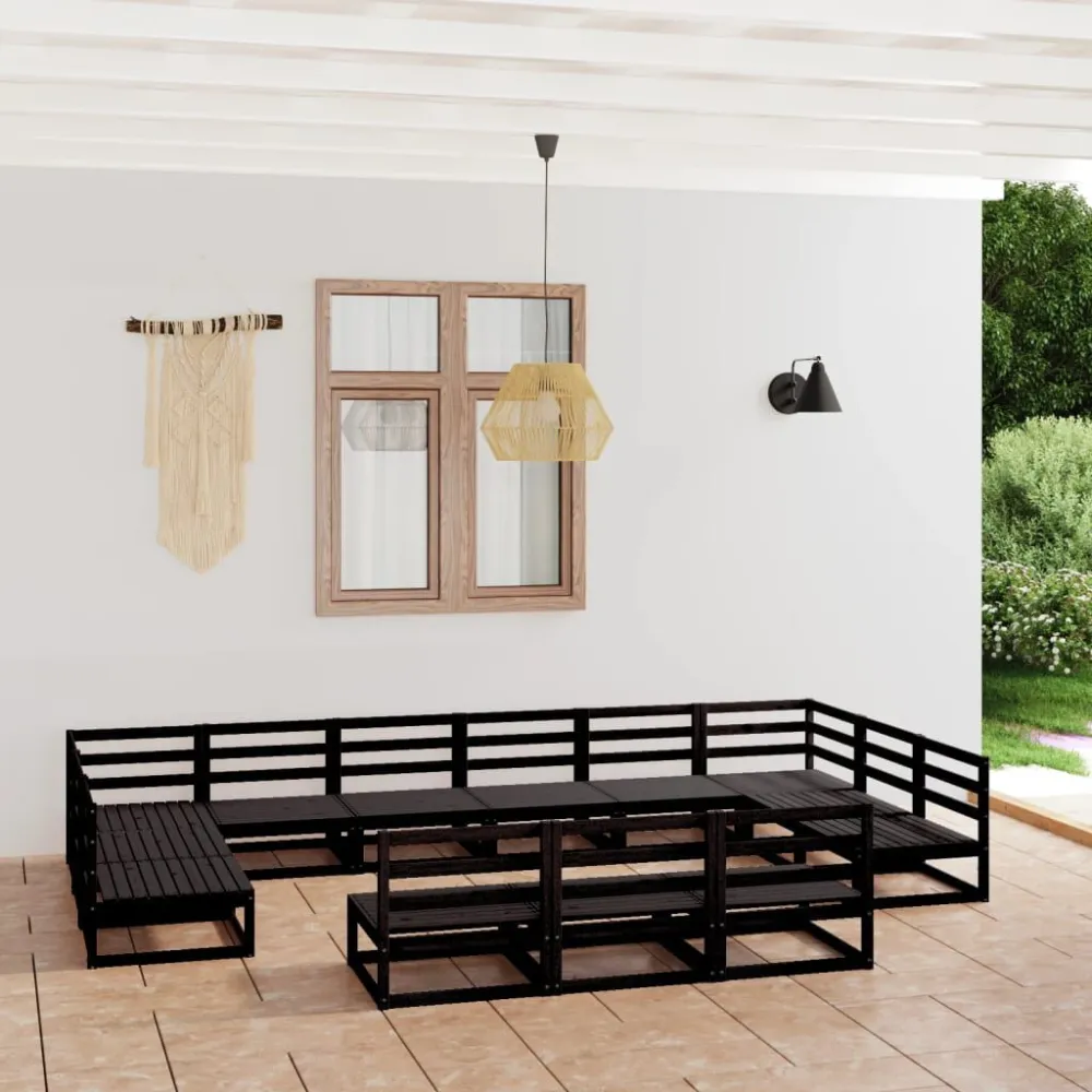 Pouf Portaoggetti Set Divani da Giardino 13 pz Legno Massello di Pino
