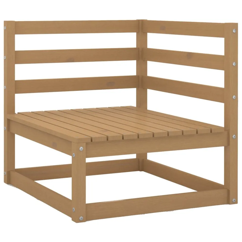 Pouf Portaoggetti Set Divani da Giardino 12 pz Marrone Ambra Legno Massello Pino