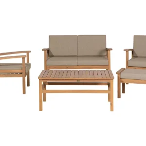 Pouf Portaoggetti Set di divani MANILA Legno d'acacia Legno distinto
