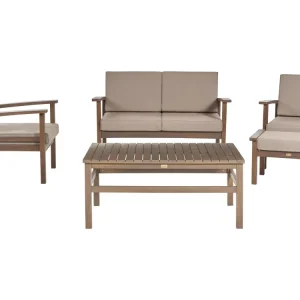 Pouf Portaoggetti Set di divani MANILA Legno d'acacia certificato FSC® Legno cupo